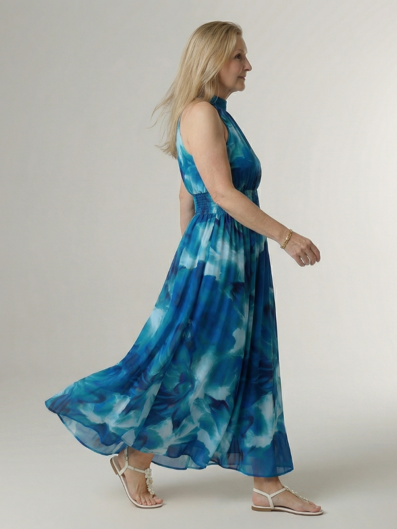 Sylin | Robe Midi Halter Froncée