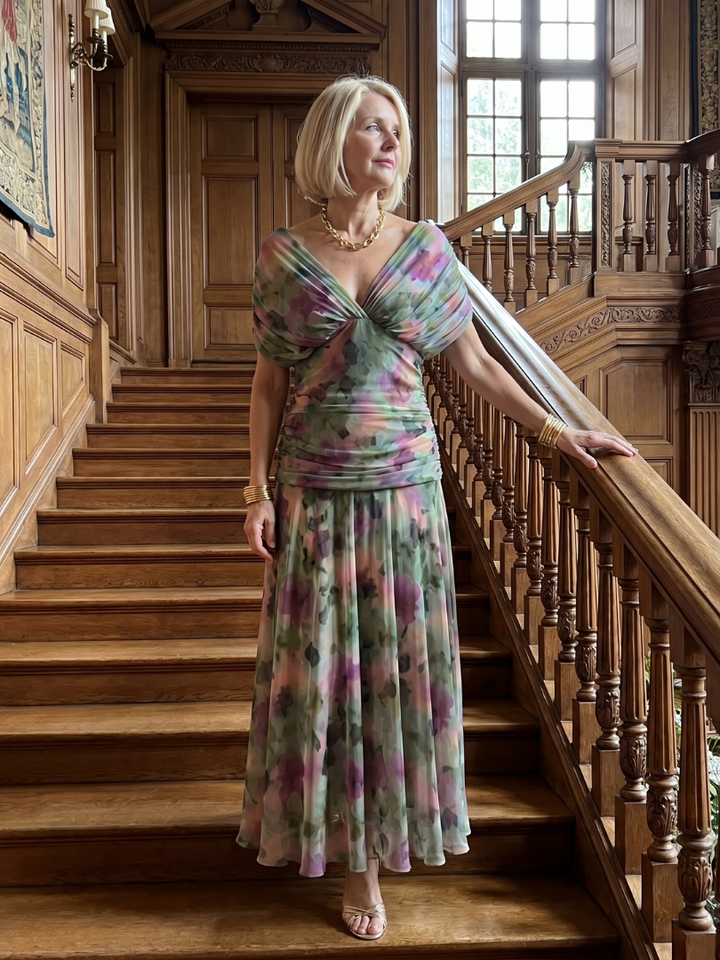 Calen | Robe Midi Fluide Épaules Dénudées