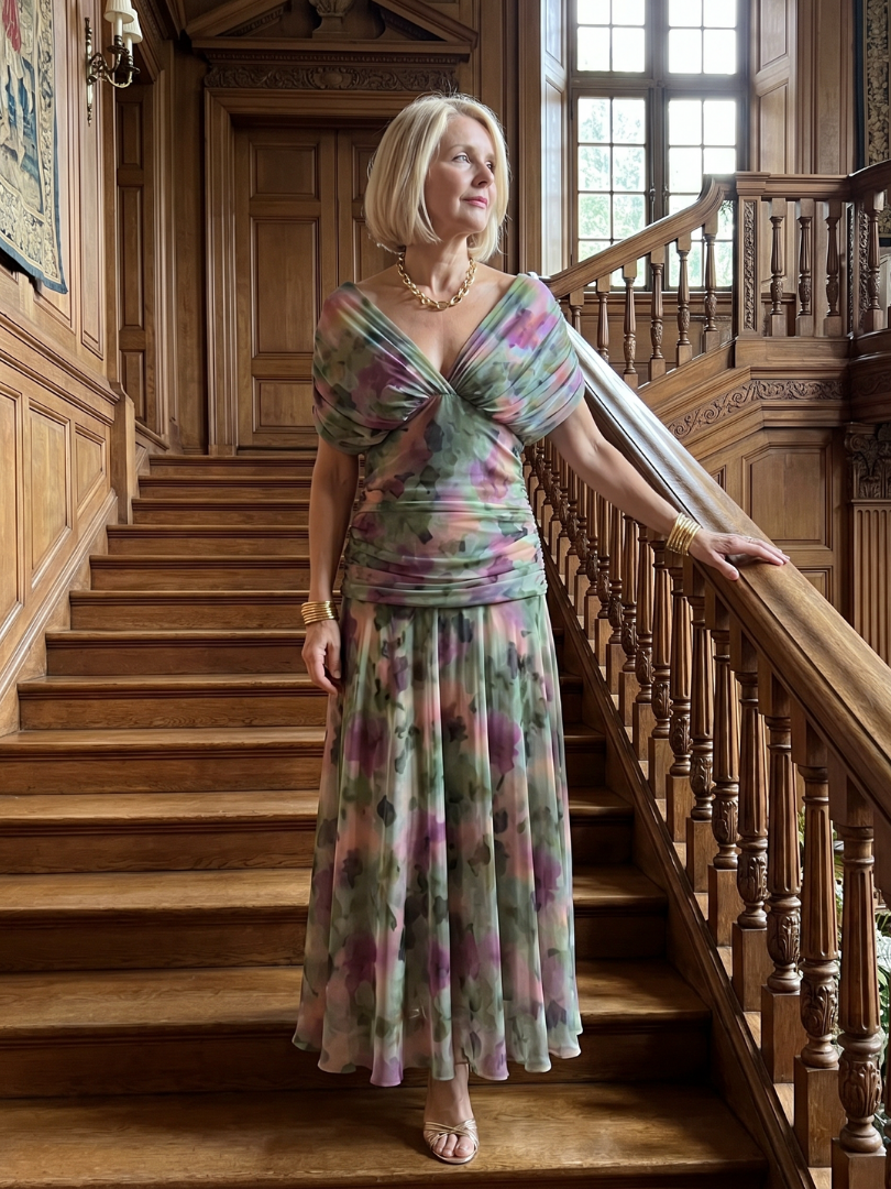 Maison Collete Paris | Robe Midi Fluide Épaules Dénudées