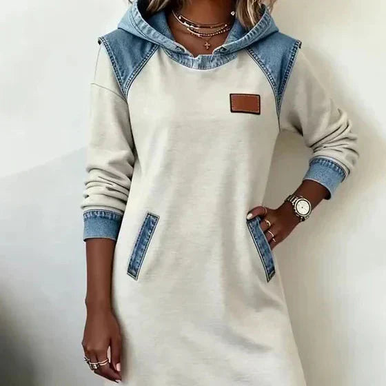 Alexa | Robe à Capuche Douillette Contrastée