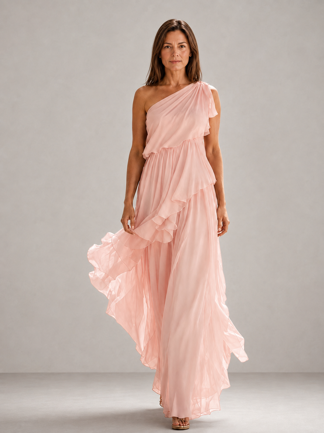 Scarlett | Robe maxi à une épaule et volants