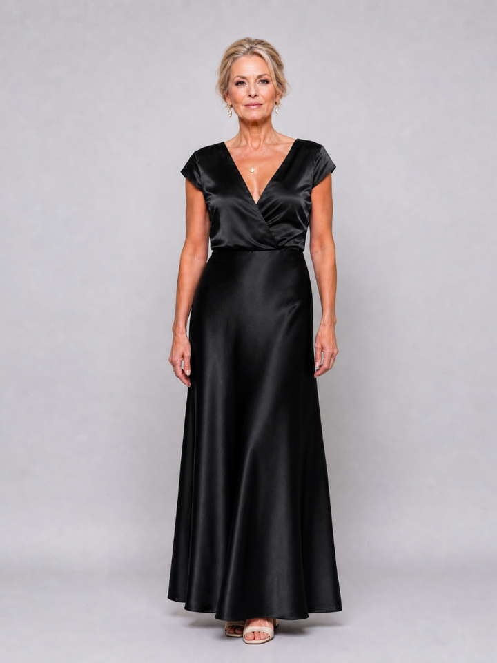 Samouse | Robe Maxi Portefeuille À Manches Courtes