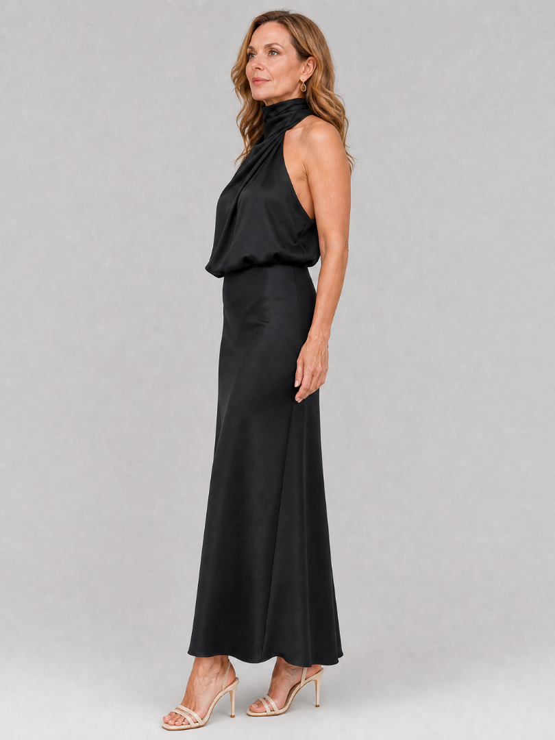 Nopal | Robe Midi Sans Manches Col Drapé