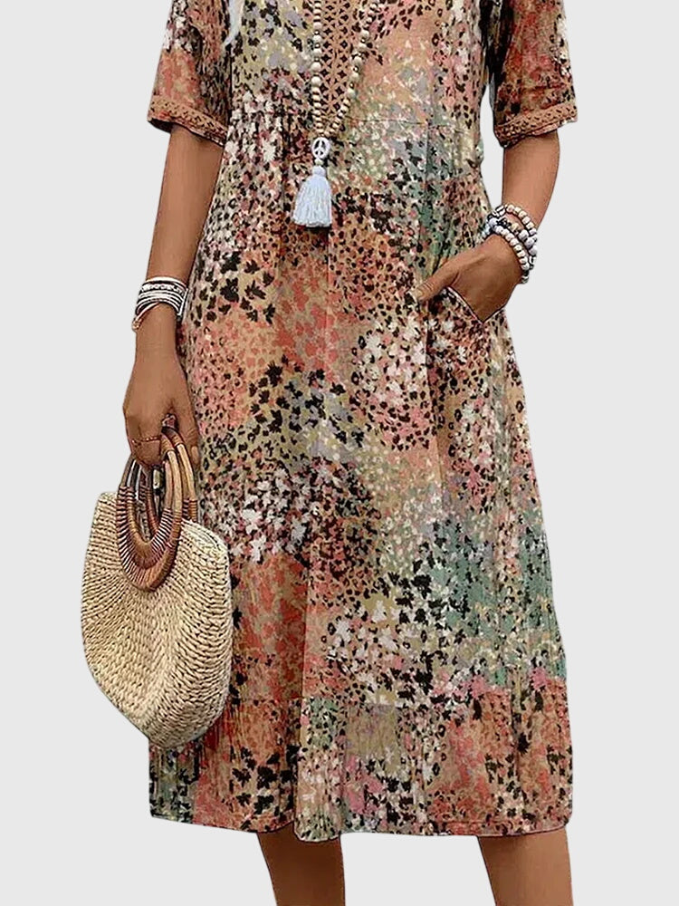 Bella™ | Robe Midi Fleurie Élégante