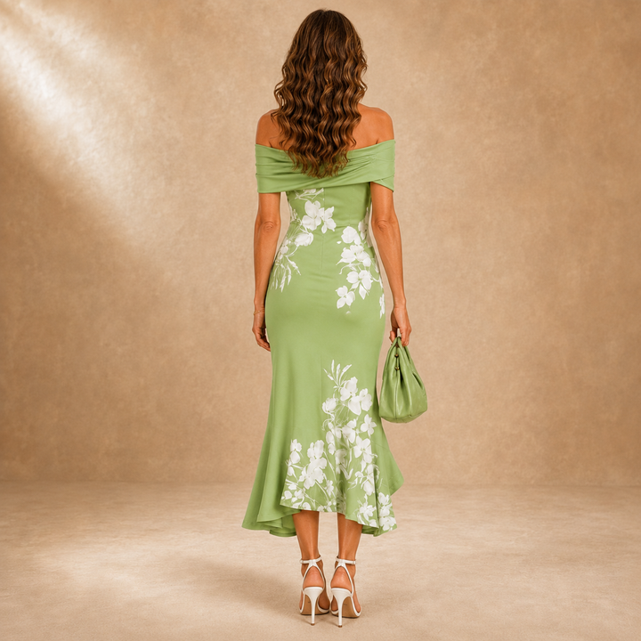 Flora | Robe midi fleurie sculptante