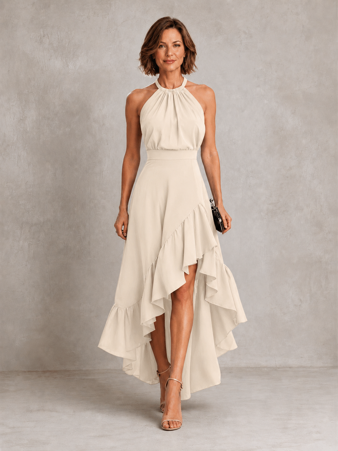 Chloe | Robe dos nu à ourlet volanté