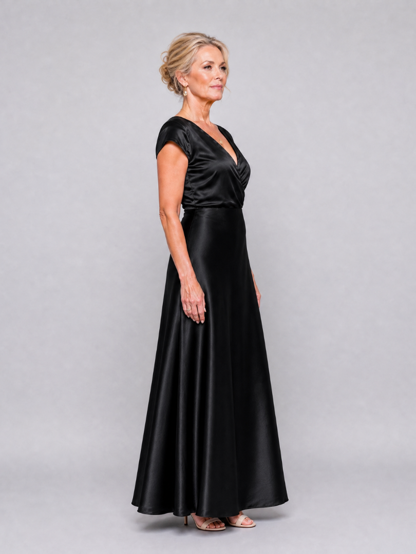 Samouse | Robe Maxi Portefeuille À Manches Courtes
