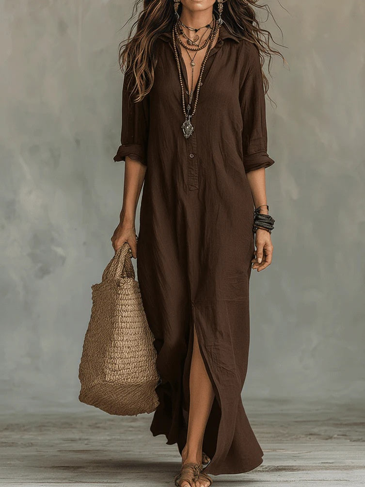 WILLOW | Robe Maxi Élégante Silhouette Flatteuse Port Quotidien Polyvalent