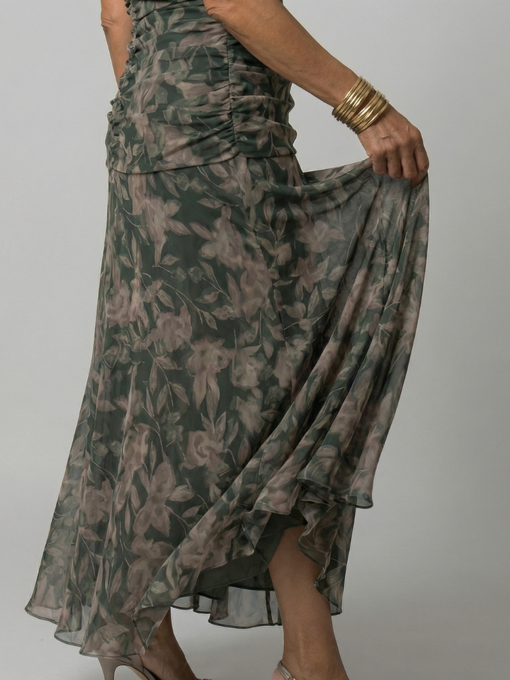 Calen | Robe Midi Fluide Épaules Dénudées