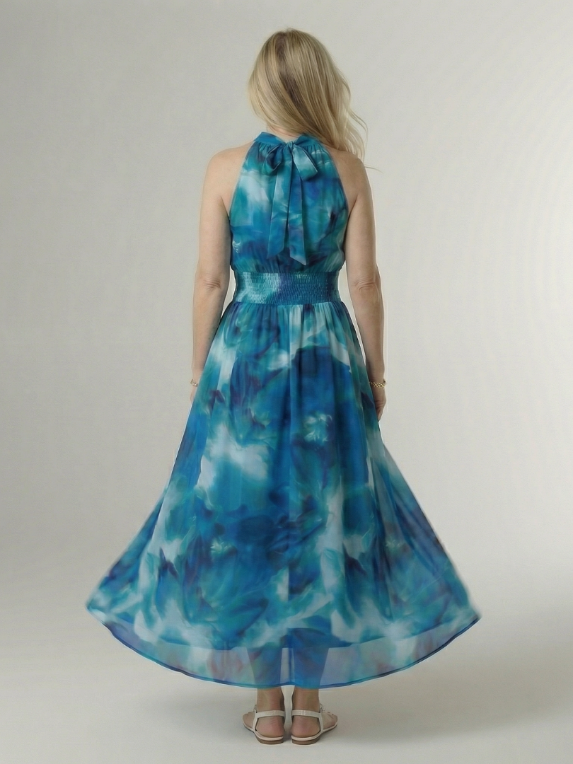 Sylin | Robe Midi Halter Froncée