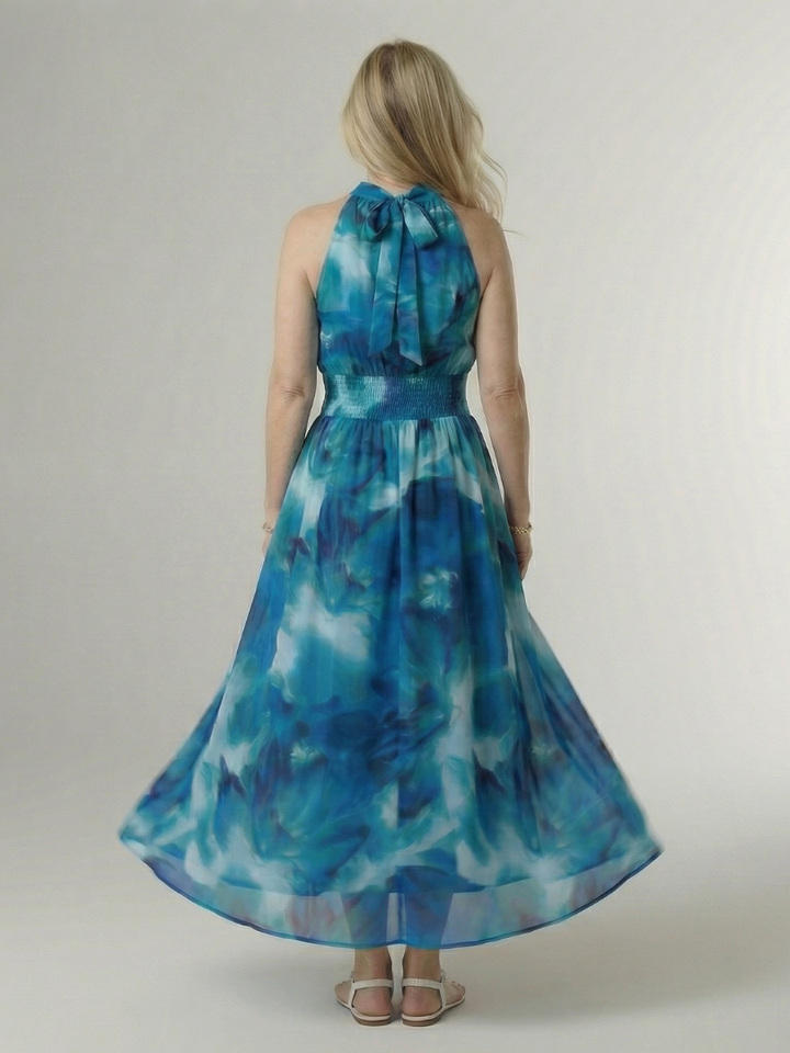 Sylin | Robe Midi Halter Froncée