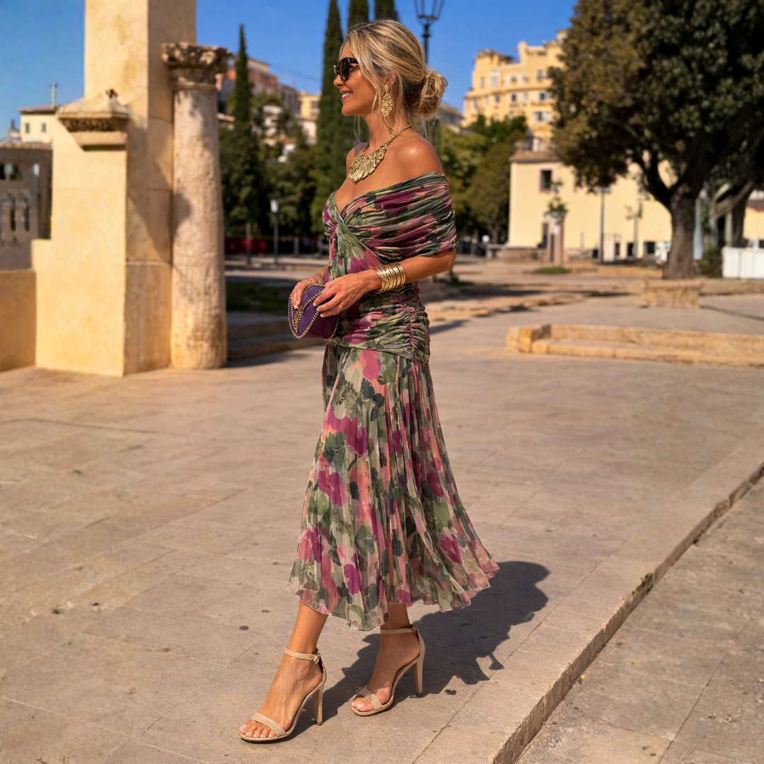 Mikaela | Robe Longue Épaules Dénudées
