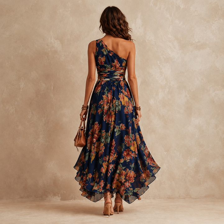Celeste | Robe maxi fleurie à une épaule