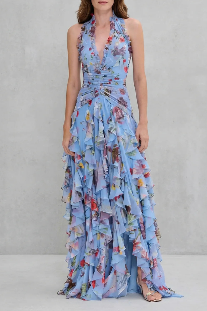 Bella | Robe longue à encolure halter