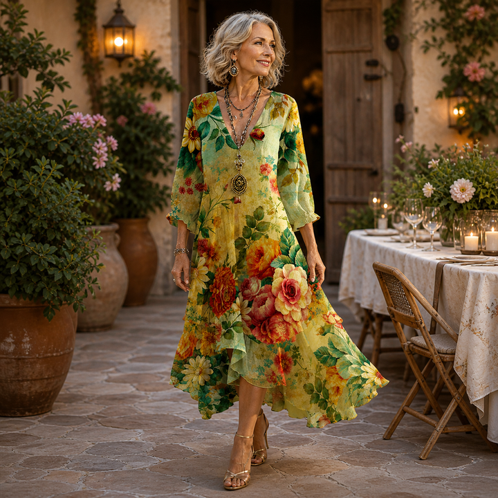 Jessica | Robe Midi Fleurie Sans Effort