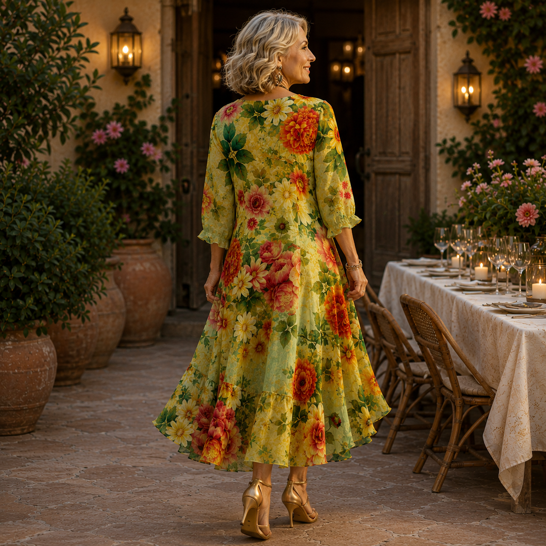 Jessica | Robe Midi Fleurie Sans Effort