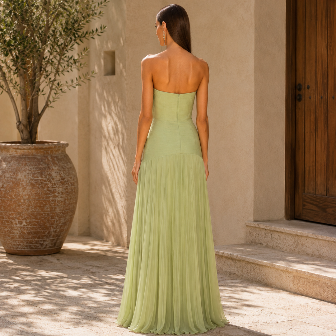 Robe Midi à Encolure Croisée avec Nœud II