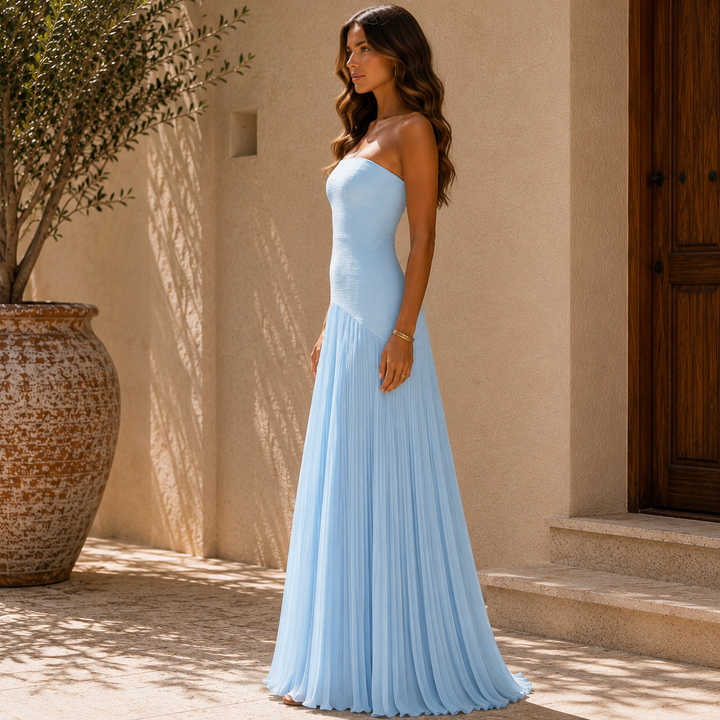 Robe Midi à Encolure Croisée avec Nœud II