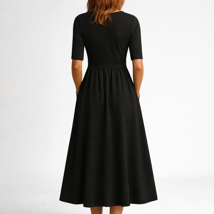 Eleanor | Robe Midi Élégante à Poches