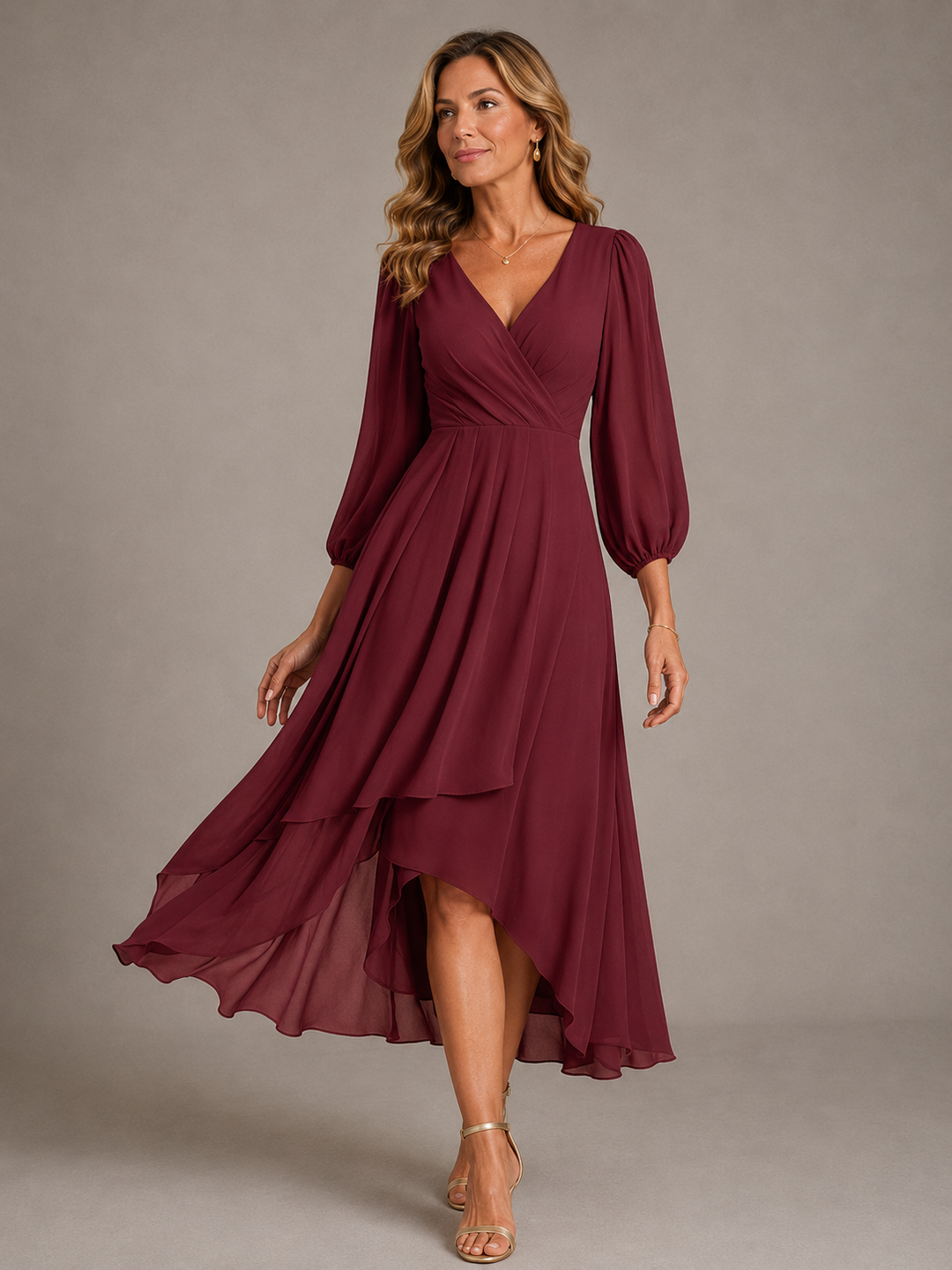 Mia | Longue Robe Élégante Col V