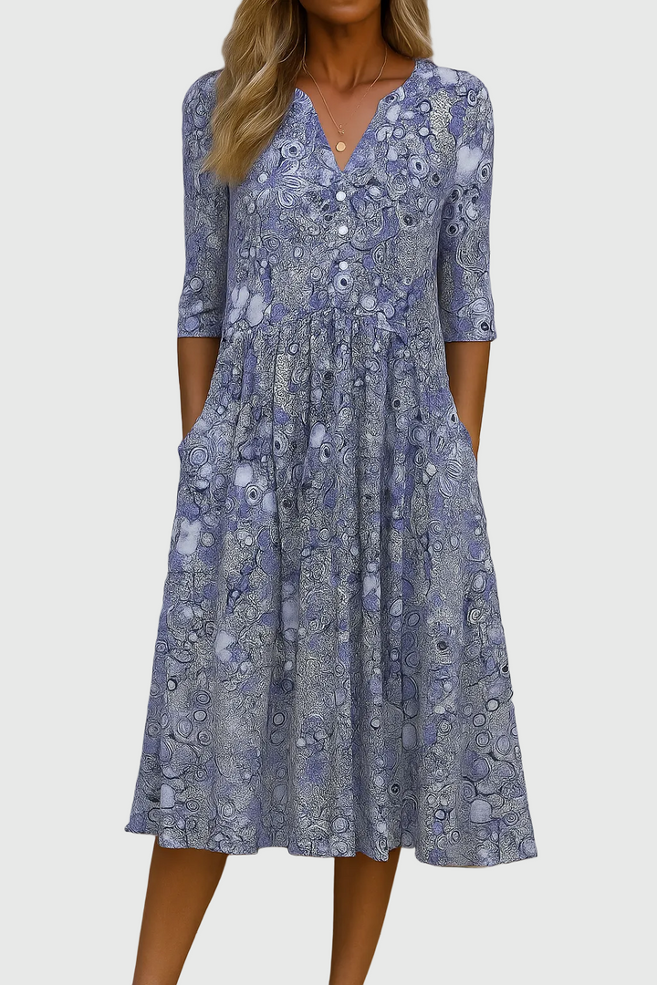 Harlow | Robe Midi Col V Gracieux