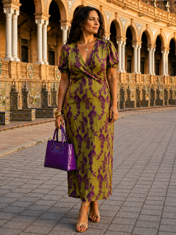 Robe Maxi Florale à Tombé Fluide