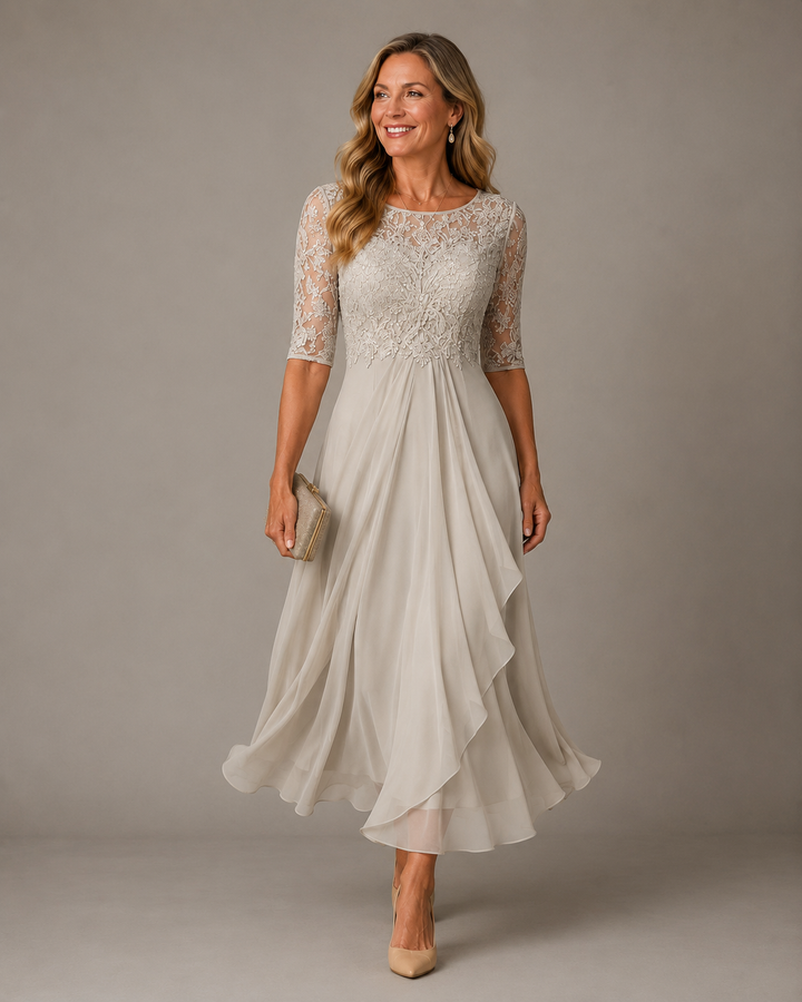 Romina | Robe Midi en Dentelle Amincissante