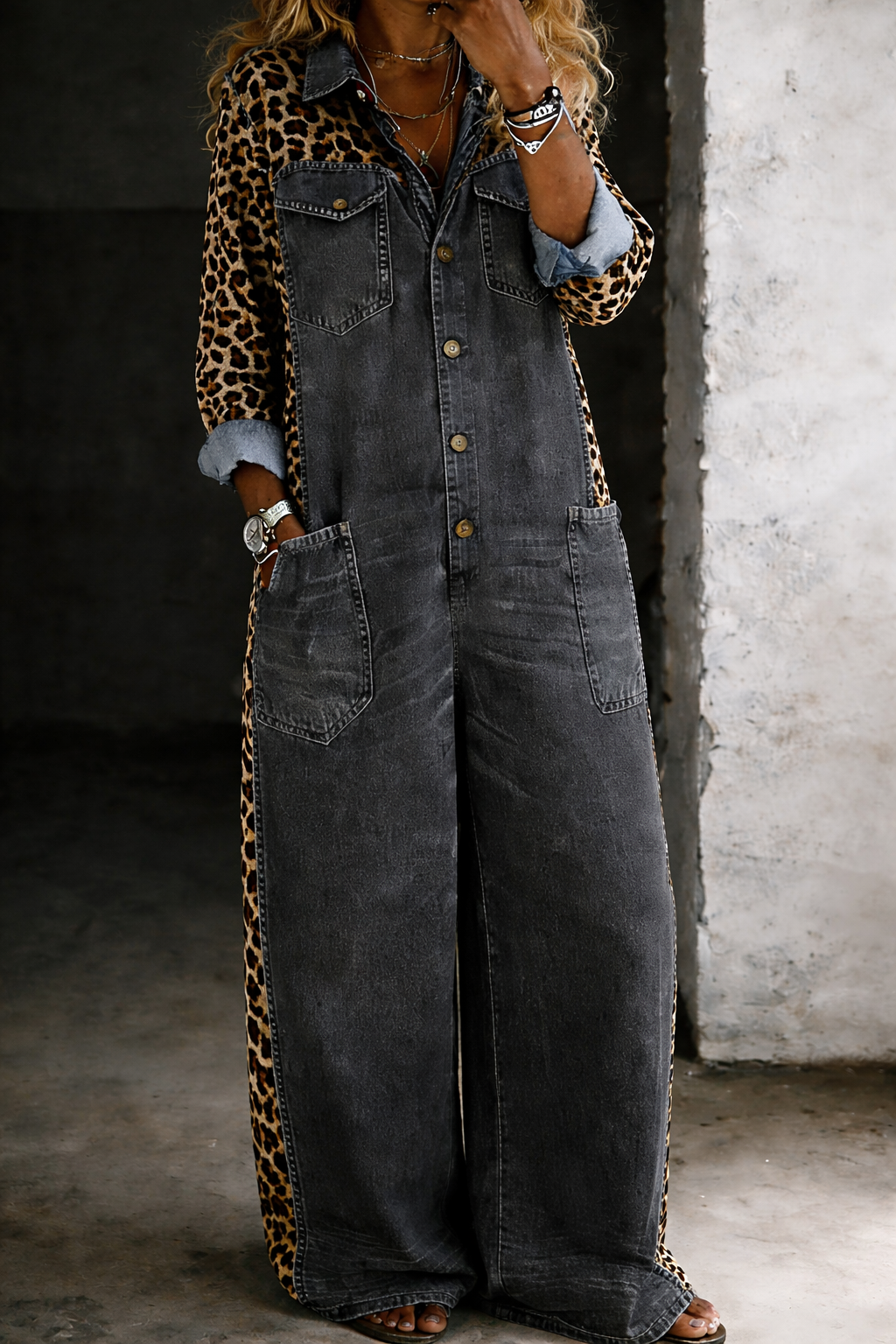 Amanda | Combinaison en denim à manches longues