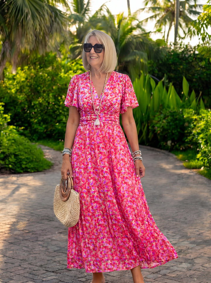 Elis – Robe longue vaporeuse à imprimé floral