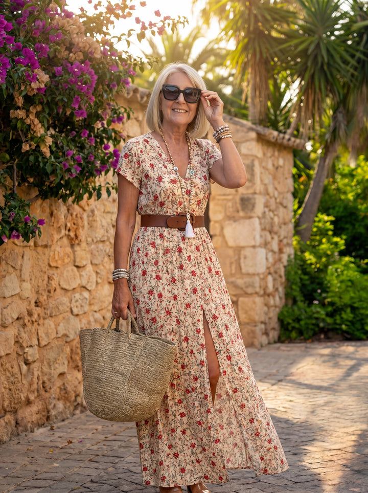Joselin™ – Robe longue bohème et vaporeuse avec ceinture