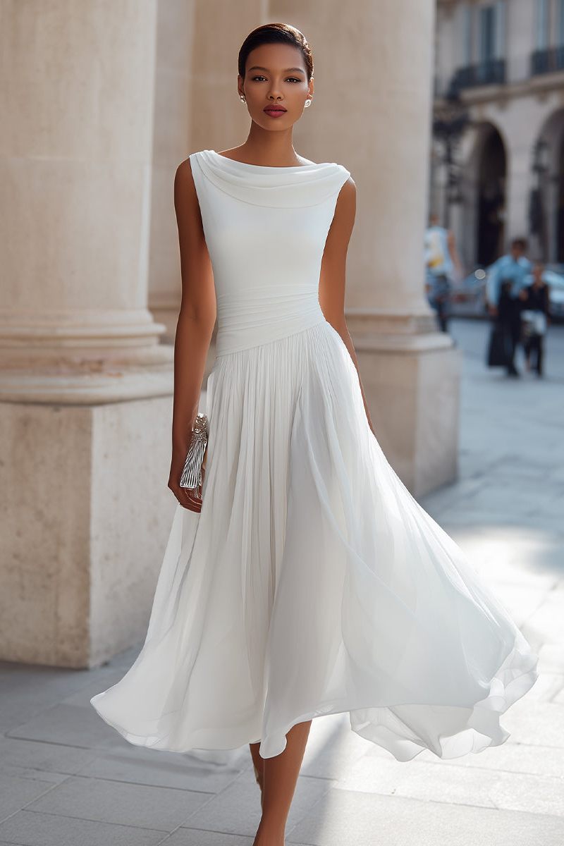 Emma - Robe midi élégante pour cérémonie