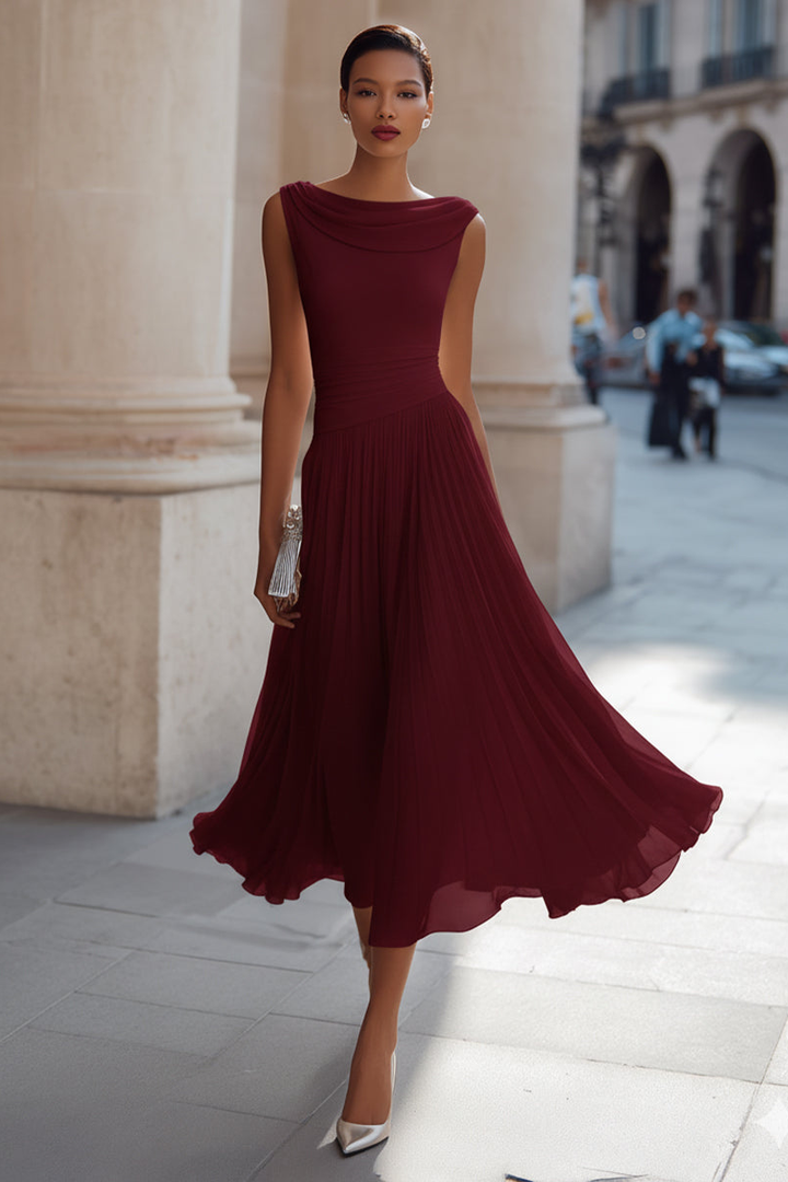 Emma - Robe midi élégante pour cérémonie