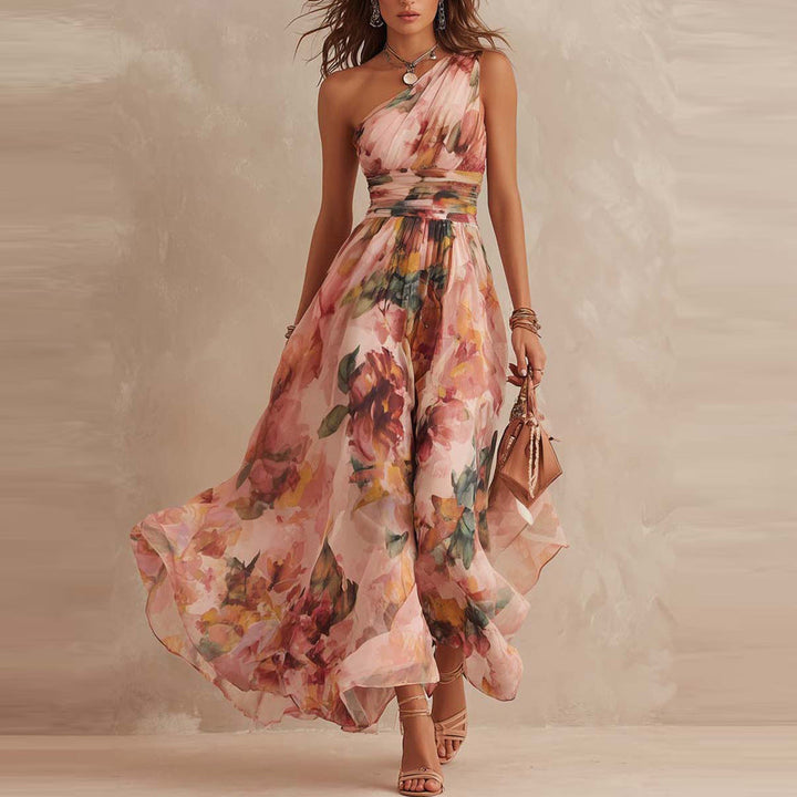 Aurora - Robe à fleurs asymétrique