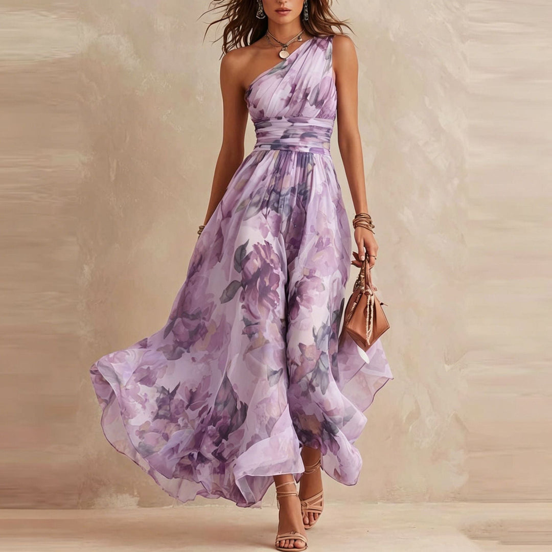 Aurora - Robe à fleurs asymétrique