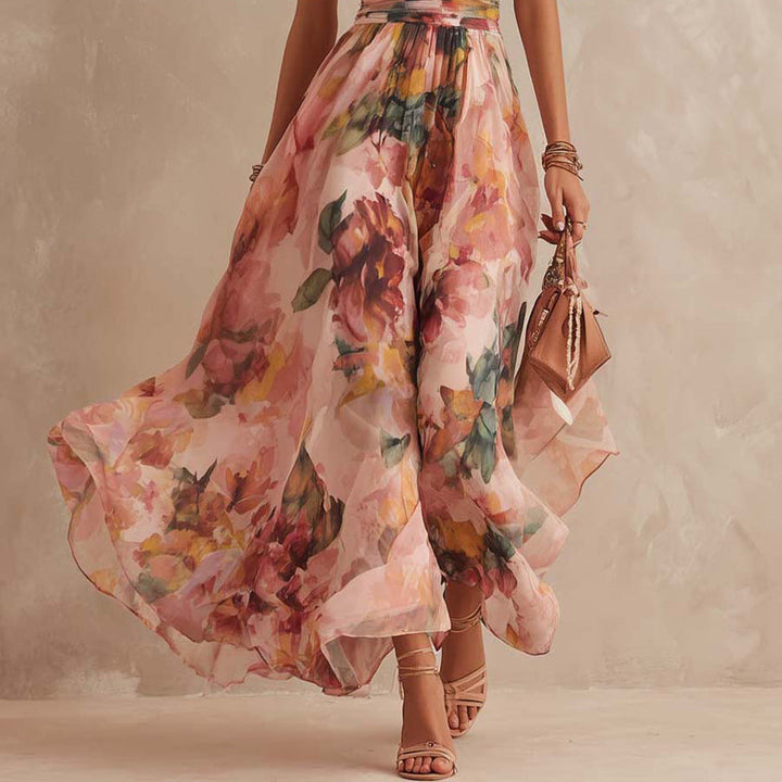 Aurora - Robe à fleurs asymétrique