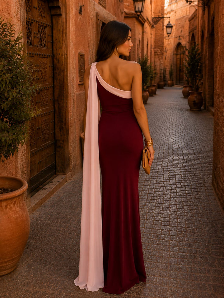Robe Longue Asymétrique en Mousseline