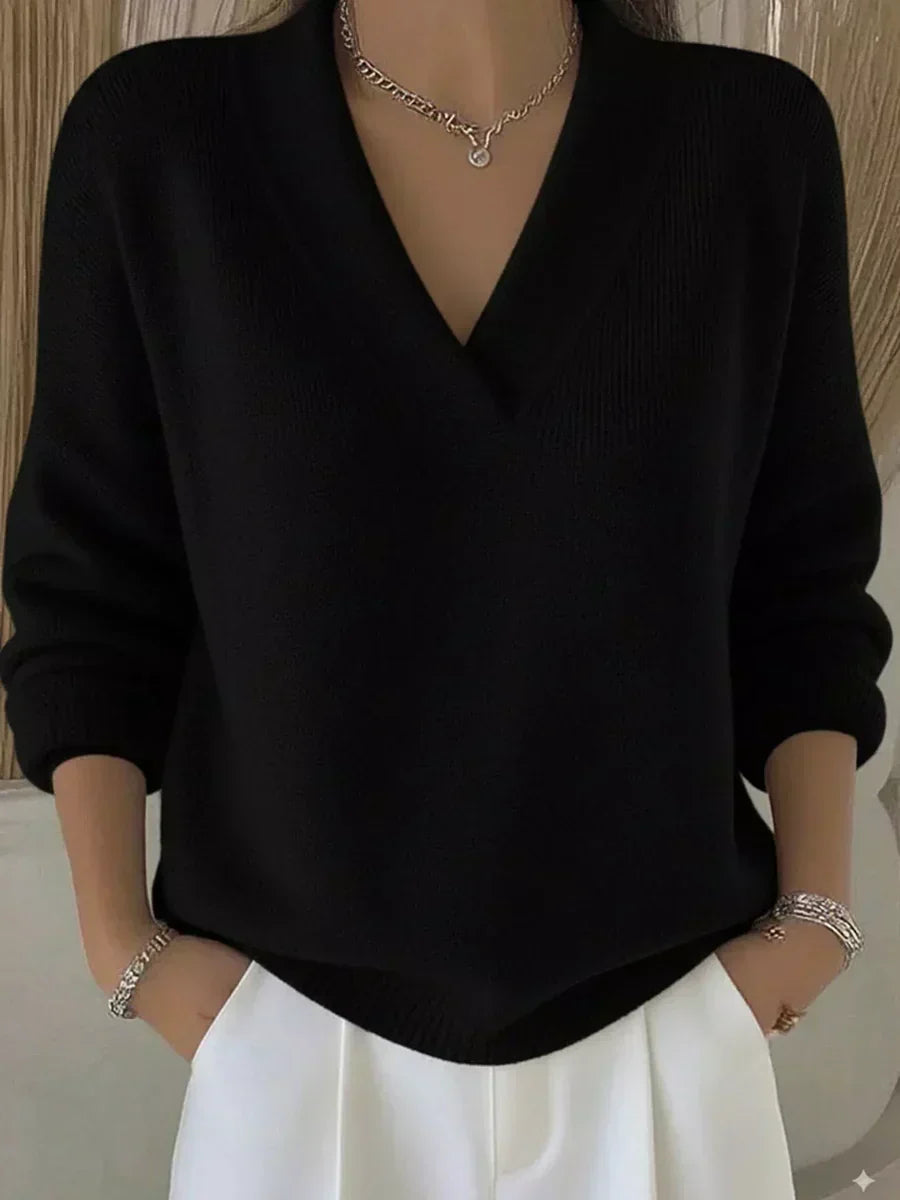 Vivelle - Pull Décontracté à Col en V