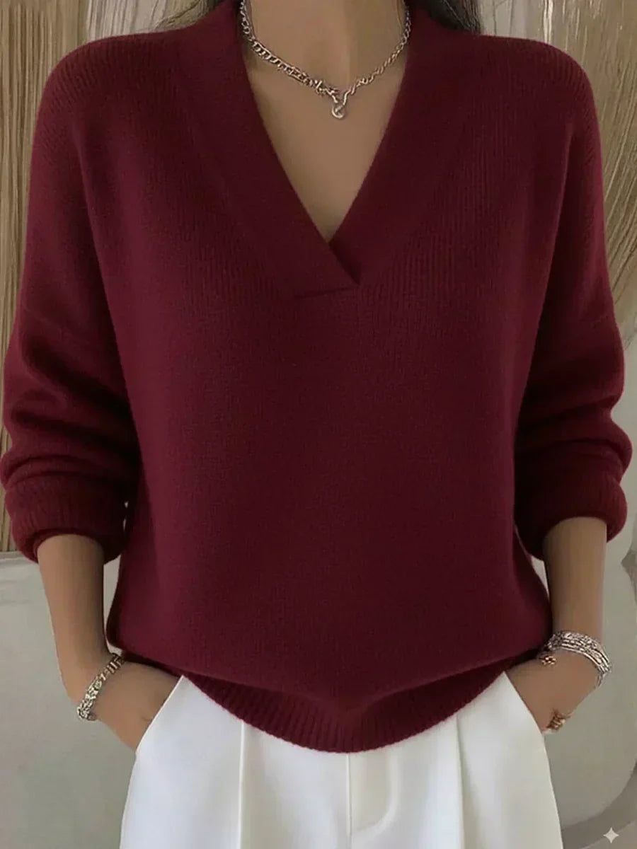Vivelle - Pull Décontracté à Col en V