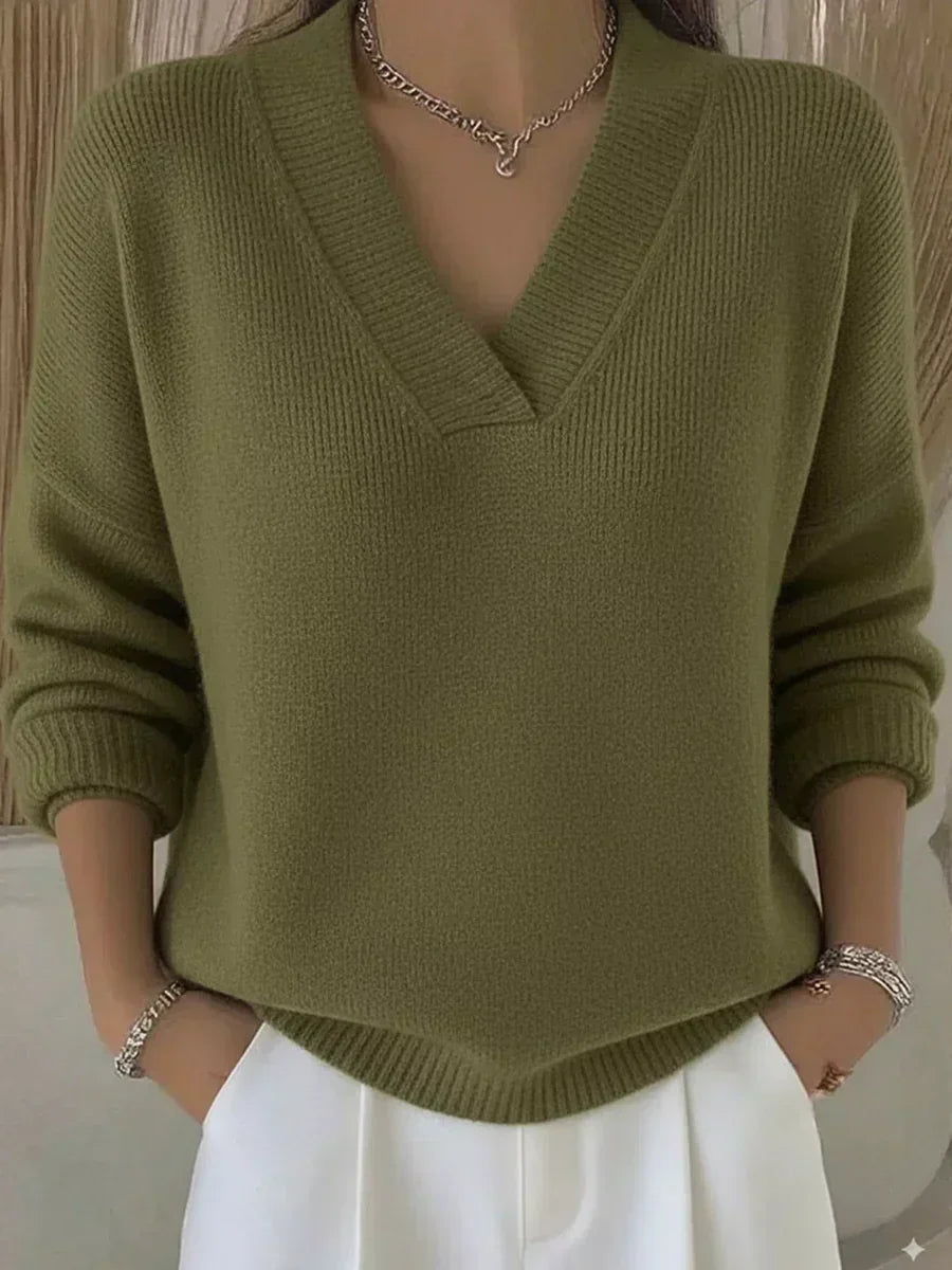 Vivelle - Pull Décontracté à Col en V