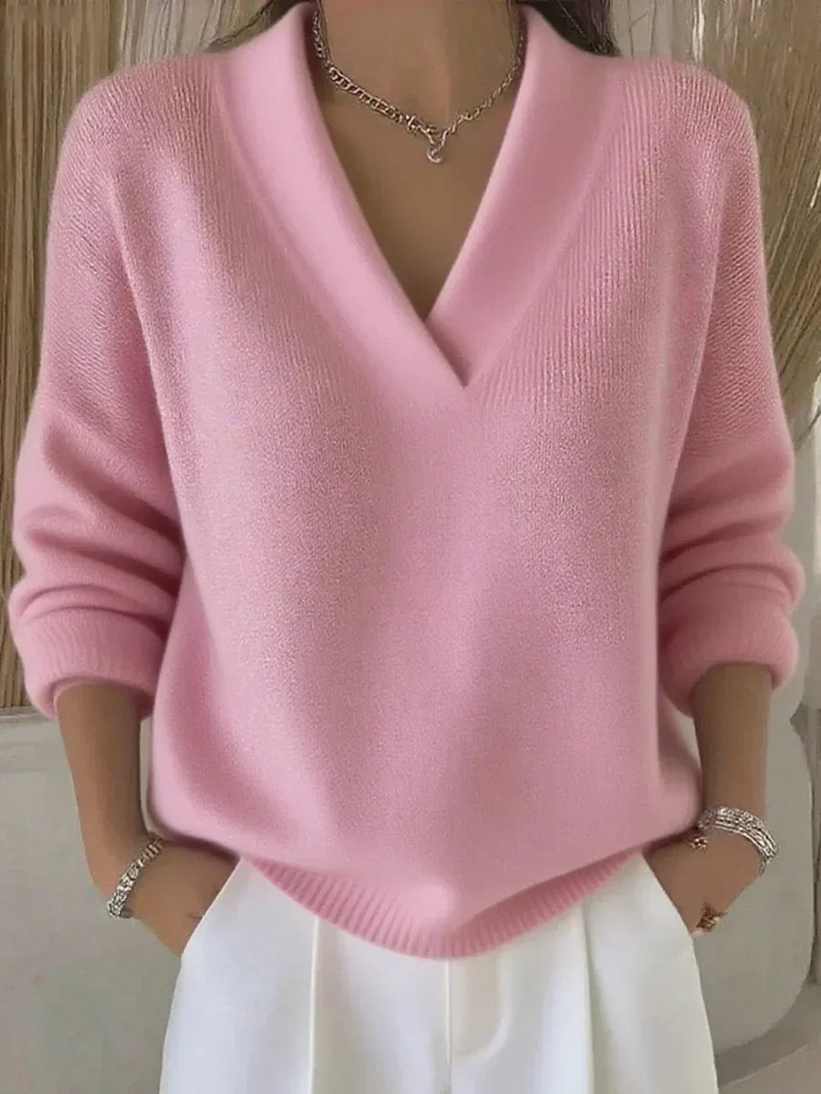 Vivelle - Pull Décontracté à Col en V