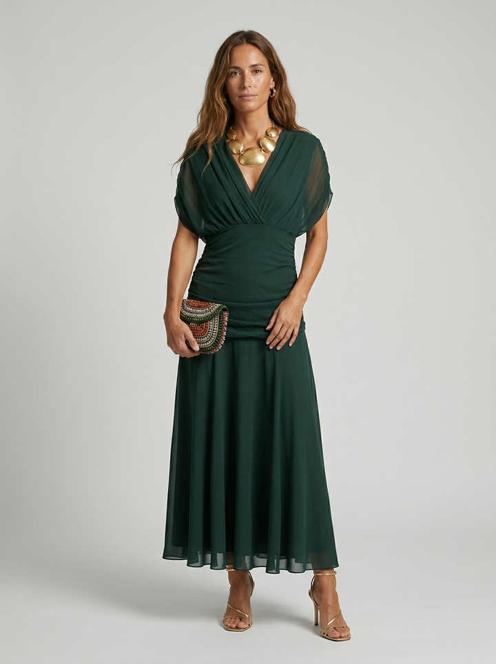 Robe Longue Imprimée Épaules Dénudées