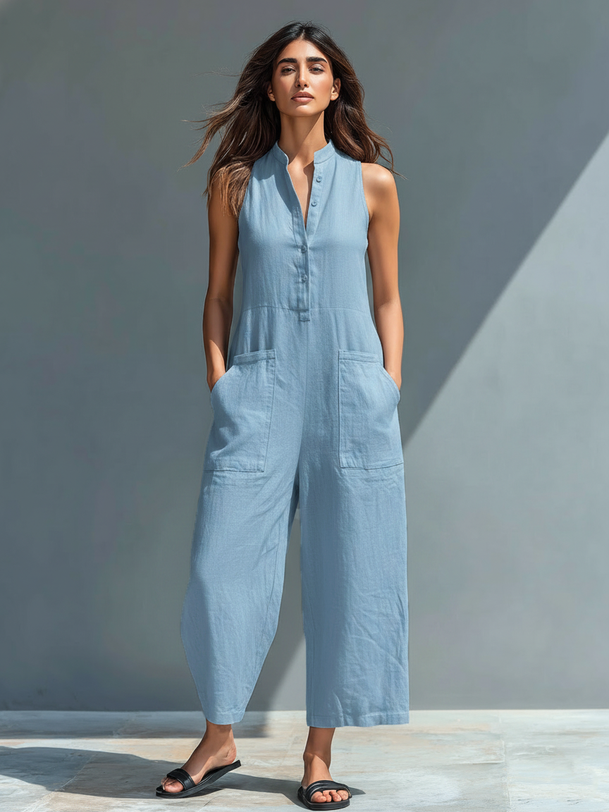 Vittoria | Combinaison minimaliste en lin noir