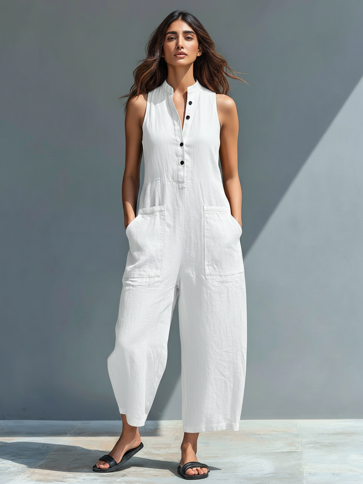 Vittoria | Combinaison minimaliste en lin noir