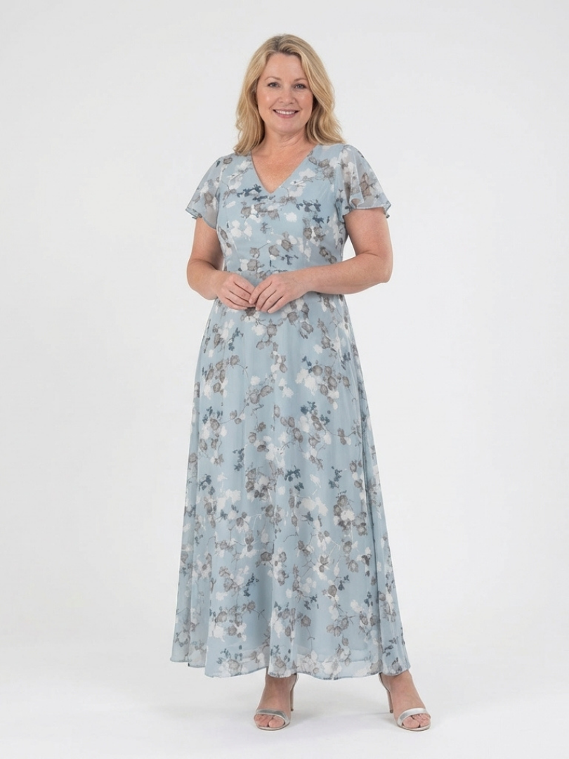 Ismeria | Robe Maxi Florale en Mousseline