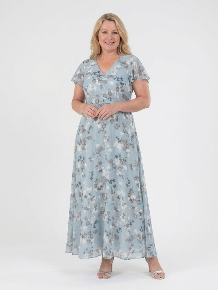 Ismeria | Robe Maxi Florale en Mousseline