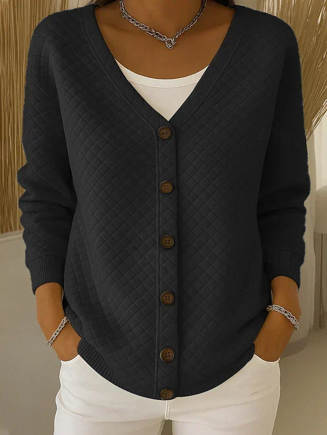 Laverne™ | Quilted bouton-Front cardigan