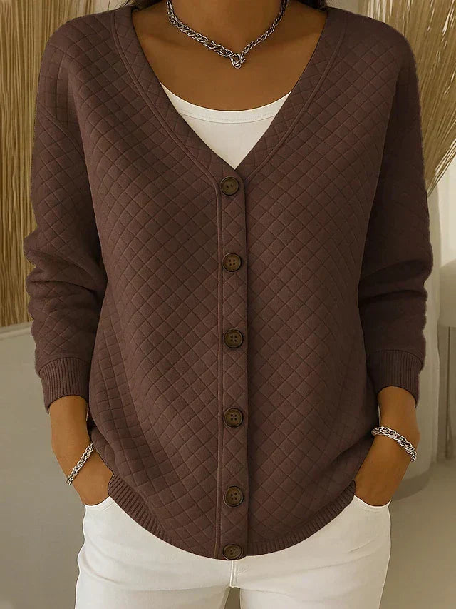 Laverne™ | Quilted bouton-Front cardigan