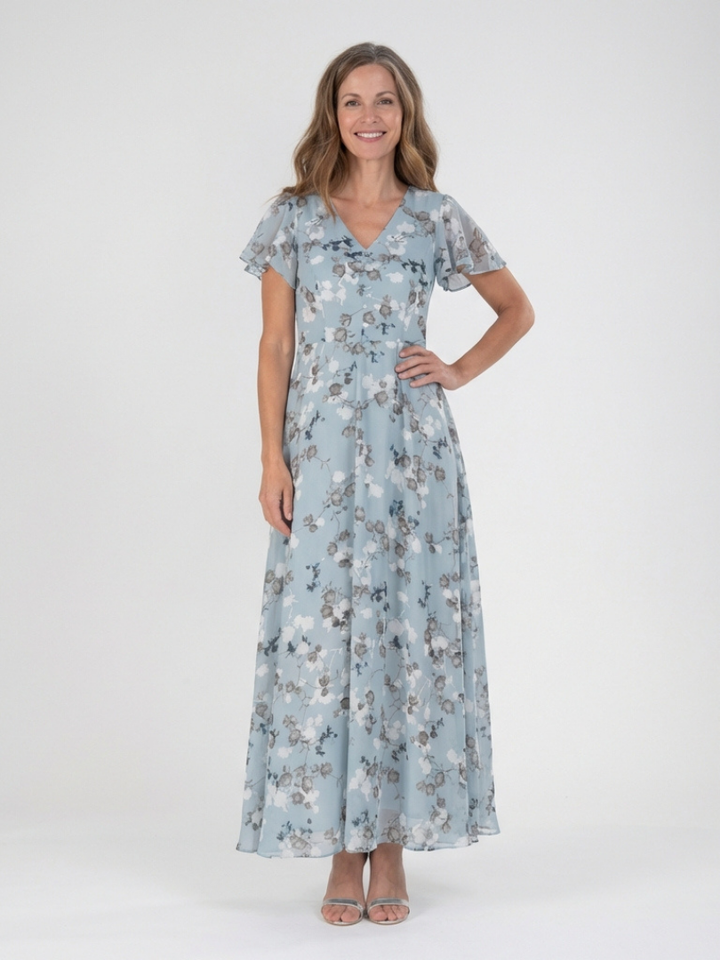 Ismeria | Robe Maxi Florale en Mousseline