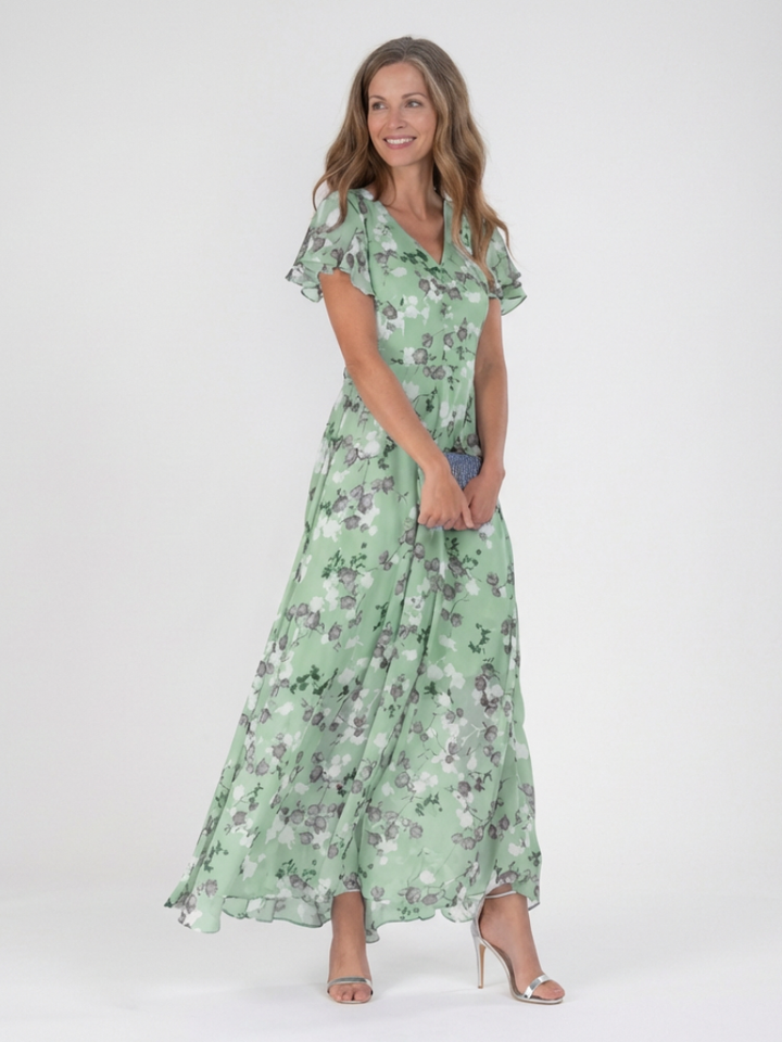 Ismeria | Robe Maxi Florale en Mousseline