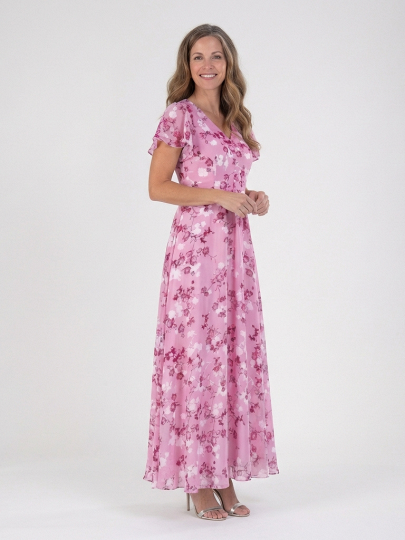 Ismeria | Robe Maxi Florale en Mousseline